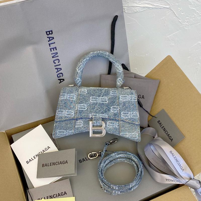 Balenciaga Bags 592833 printed denim blue